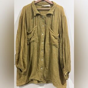 Jen's Pirate Booty Olive Button Down Shirt